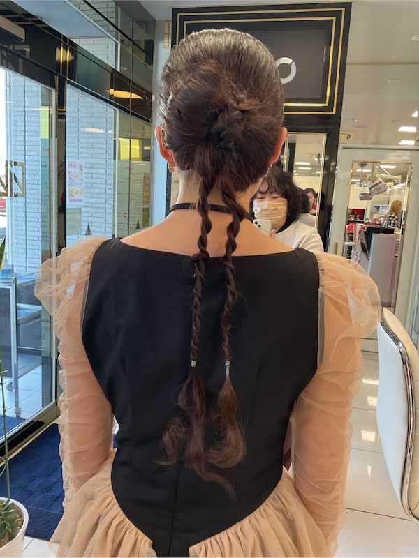 パーティ用のヘアセット